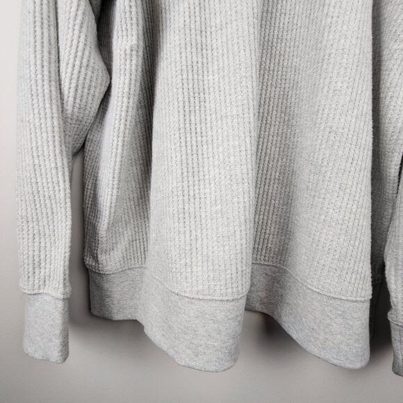 Lands End Womens 2XL Gray Waffle Knit Pullover Sweater  Long Sleeve Relaxed Fit - Picture 3 of 9